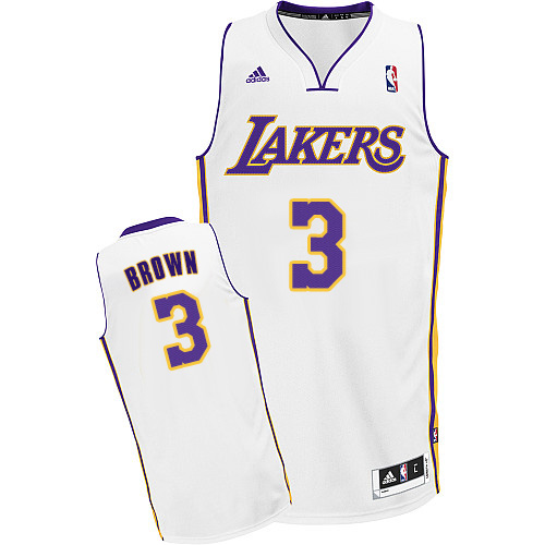 Anthony Brown Swingman In White Adidas NBA Los Angeles Lakers #3 Men's Alternate Jersey - Click Image to Close