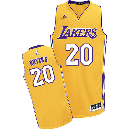 Dwight Buycks Swingman In Gold Adidas NBA Los Angeles Lakers #20 Men's Home Jersey - Click Image to Close