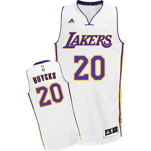 Dwight Buycks Swingman In White Adidas NBA Los Angeles Lakers #20 Men's Alternate Jersey - Click Image to Close