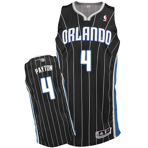 Elfrid Payton Authentic In Black Adidas NBA Orlando Magic #4 Men's Alternate Jersey