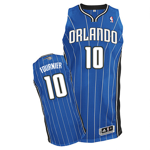 Evan Fournier Authentic In Royal Blue Adidas NBA Orlando Magic #10 Men's Road Jersey - Click Image to Close
