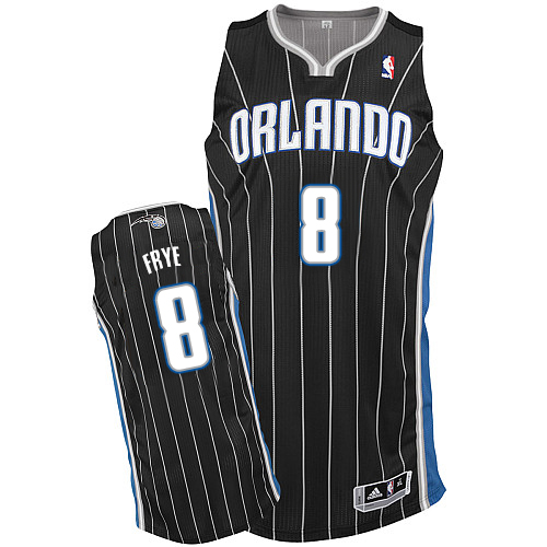 Channing Frye Authentic In Black Adidas NBA Orlando Magic #8 Men's Alternate Jersey - Click Image to Close