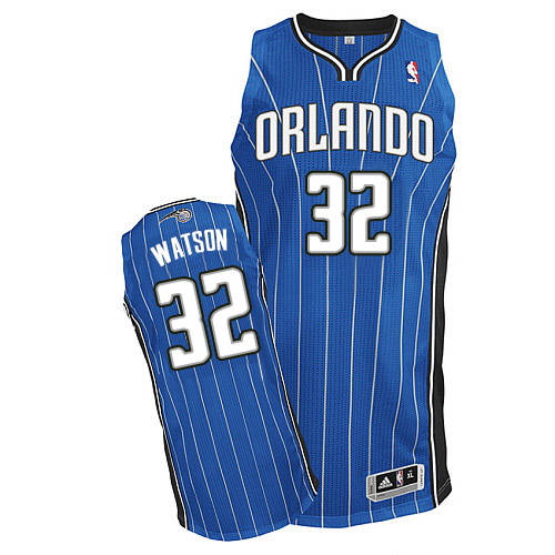 C.J. Watson Authentic In Royal Blue Adidas NBA Orlando Magic #32 Men's Road Jersey - Click Image to Close
