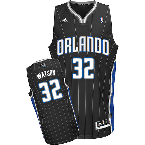 C.J. Watson Swingman In Black Adidas NBA Orlando Magic #32 Men's Alternate Jersey