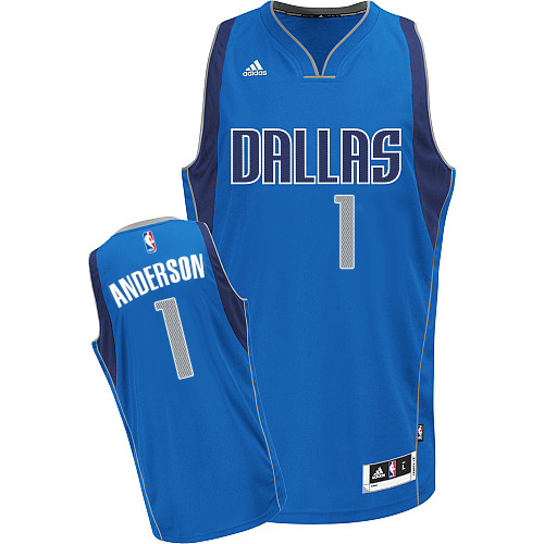 Justin Anderson Swingman In Royal Blue Adidas NBA Dallas Mavericks #1 Men's Road Jersey