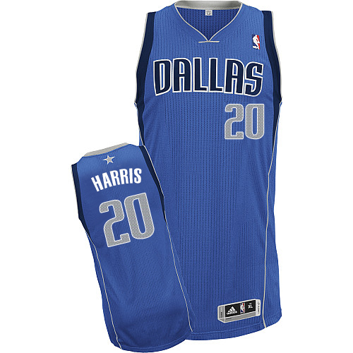 Devin Harris Authentic In Royal Blue Adidas NBA Dallas Mavericks #20 Men's Road Jersey - Click Image to Close