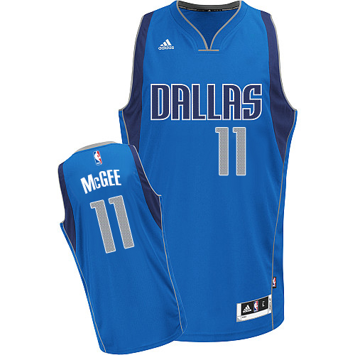 JaVale McGee Swingman In Royal Blue Adidas NBA Dallas Mavericks #11 Men's Road Jersey - Click Image to Close