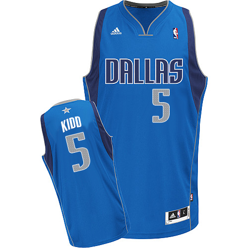 Jason Kidd Swingman In Royal Blue Adidas NBA Dallas Mavericks #5 Men's Road Jersey
