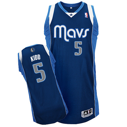 Jason Kidd Authentic In Navy Blue Adidas NBA Dallas Mavericks #5 Men's Alternate Jersey