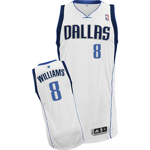 Deron Williams Authentic In White Adidas NBA Dallas Mavericks #8 Men's Home Jersey - Click Image to Close