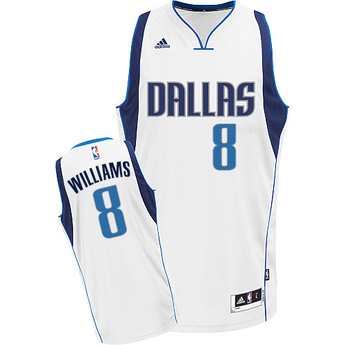 Deron Williams Swingman In White Adidas NBA Dallas Mavericks #8 Men's Home Jersey