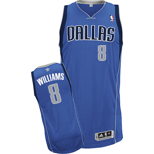 Deron Williams Authentic In Royal Blue Adidas NBA Dallas Mavericks #8 Men's Road Jersey - Click Image to Close