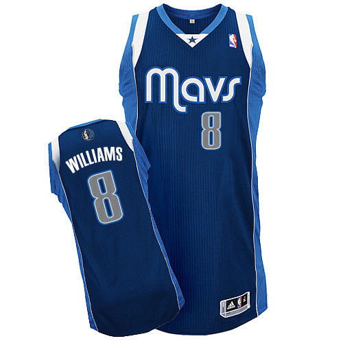 Deron Williams Authentic In Navy Blue Adidas NBA Dallas Mavericks #8 Men's Alternate Jersey