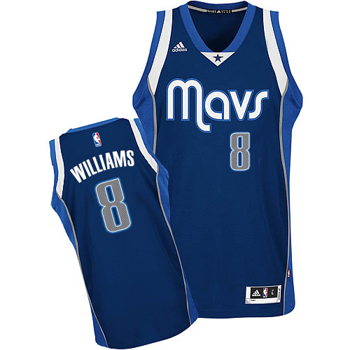 Deron Williams Swingman In Navy Blue Adidas NBA Dallas Mavericks #8 Men's Alternate Jersey - Click Image to Close
