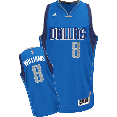 Deron Williams Swingman In Royal Blue Adidas NBA Dallas Mavericks #8 Women's Road Jersey - Click Image to Close