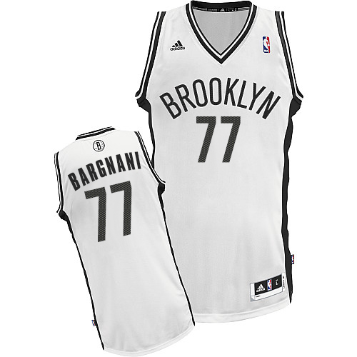 Andrea Bargnani Swingman In White Adidas NBA Brooklyn Nets #77 Men's Home Jersey - Click Image to Close