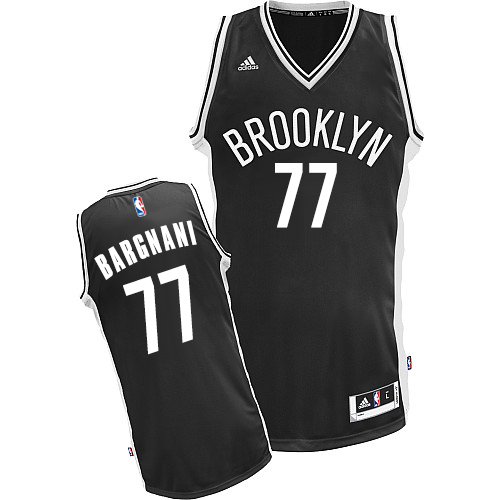 Andrea Bargnani Swingman In Black Adidas NBA Brooklyn Nets #77 Men's Road Jersey - Click Image to Close