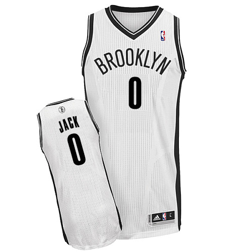 Jarrett Jack Authentic In White Adidas NBA Brooklyn Nets #0 Men's Home Jersey - Click Image to Close