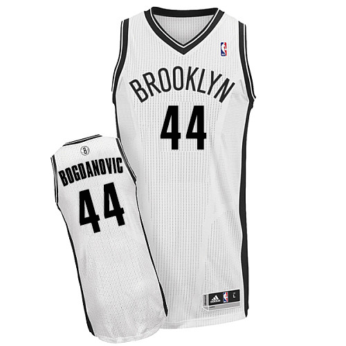 Bojan Bogdanovic Authentic In White Adidas NBA Brooklyn Nets #44 Men's Home Jersey