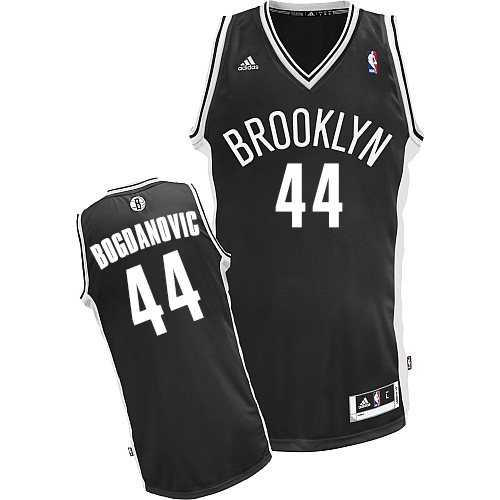 Bojan Bogdanovic Swingman In Black Adidas NBA Brooklyn Nets #44 Men's Road Jersey - Click Image to Close