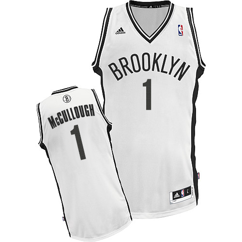 Chris McCullough Swingman In White Adidas NBA Brooklyn Nets #1 Men's Home Jersey
