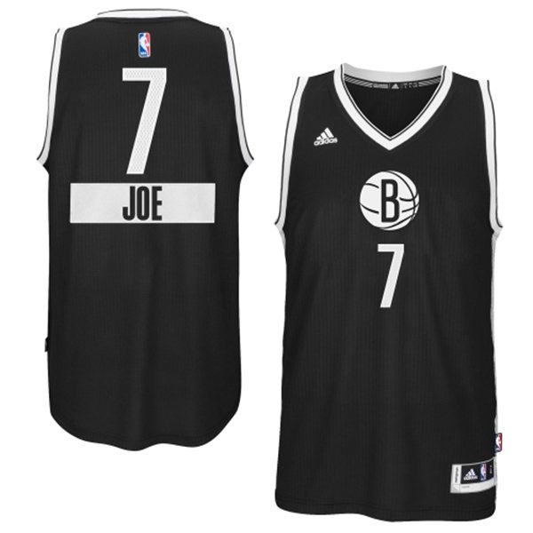 Joe Johnson Authentic In Black Adidas NBA Brooklyn Nets 2014-15 Christmas Day #7 Men's Jersey