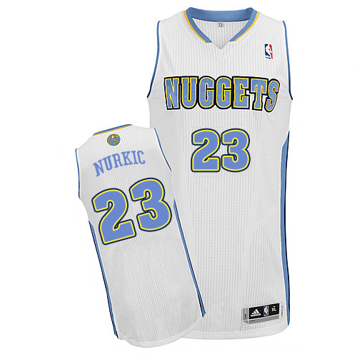 Jusuf Nurkic Authentic In White Adidas NBA Denver Nuggets #23 Men's Home Jersey
