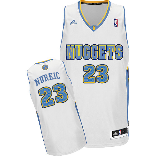 Jusuf Nurkic Swingman In White Adidas NBA Denver Nuggets #23 Men's Home Jersey - Click Image to Close