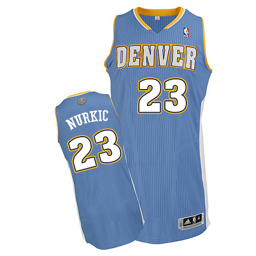Jusuf Nurkic Authentic In Light Blue Adidas NBA Denver Nuggets #23 Men's Road Jersey