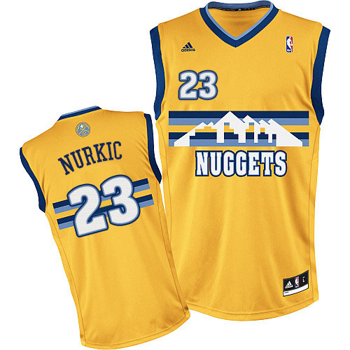 Jusuf Nurkic Swingman In Gold Adidas NBA Denver Nuggets #23 Men's Alternate Jersey - Click Image to Close