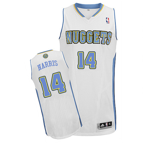 Gary Harris Authentic In White Adidas NBA Denver Nuggets #14 Men's Home Jersey - Click Image to Close