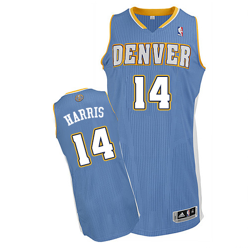 Gary Harris Authentic In Light Blue Adidas NBA Denver Nuggets #14 Men's Road Jersey - Click Image to Close