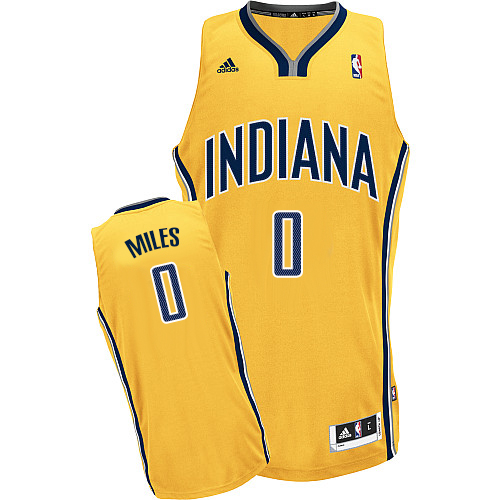 C.J. Miles Swingman In Gold Adidas NBA Indiana Pacers #0 Men's Alternate Jersey - Click Image to Close