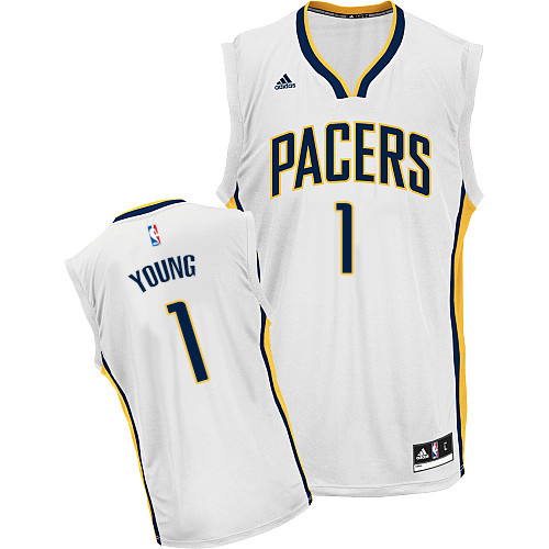 Joseph Young Swingman In White Adidas NBA Indiana Pacers #1 Men's Home Jersey - Click Image to Close