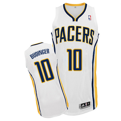 Chase Budinger Authentic In White Adidas NBA Indiana Pacers #10 Men's Home Jersey