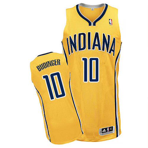 Chase Budinger Authentic In Gold Adidas NBA Indiana Pacers #10 Men's Alternate Jersey