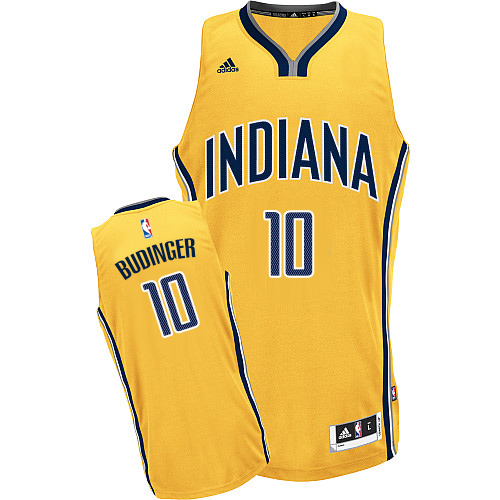 Chase Budinger Swingman In Gold Adidas NBA Indiana Pacers #10 Men's Alternate Jersey - Click Image to Close