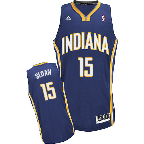 Donald Sloan Swingman In Navy Blue Adidas NBA Indiana Pacers #15 Men's Road Jersey - Click Image to Close