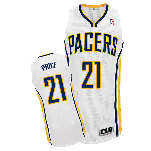 A.J. Price Authentic In White Adidas NBA Indiana Pacers #21 Men's Home Jersey - Click Image to Close