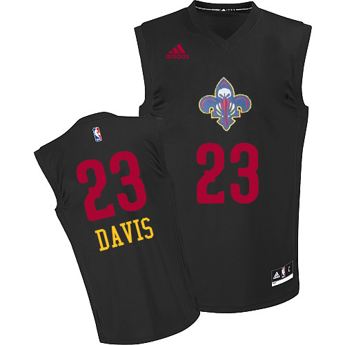 Anthony Davis Authentic In Black Adidas NBA New Orleans Pelicans Fashion II #23 Men's Jersey - Click Image to Close