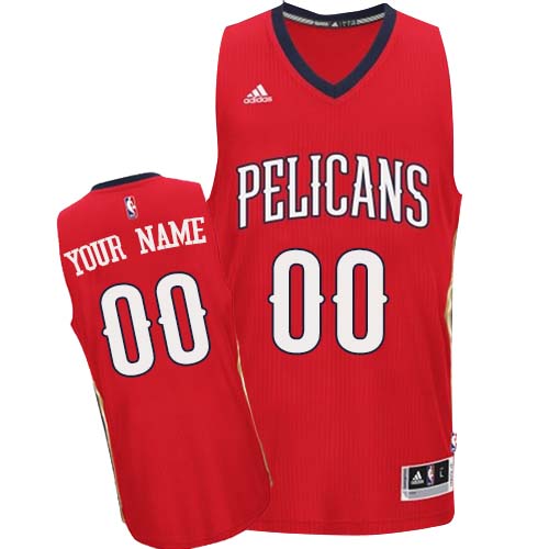 Customized Swingman In Red Adidas NBA New Orleans Pelicans Men's Alternate Jersey - Click Image to Close