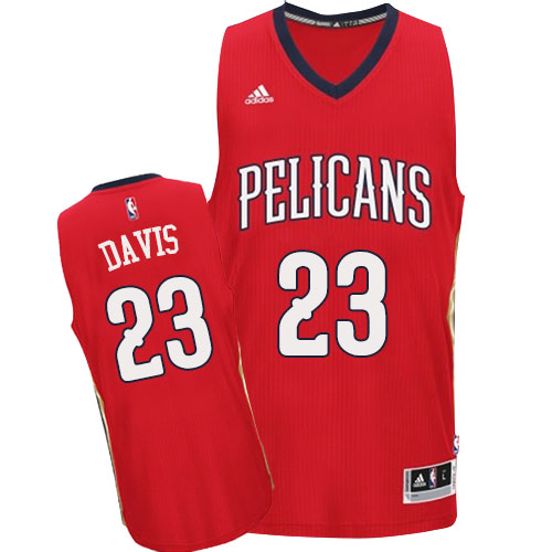 Anthony Davis Authentic In Red Adidas NBA New Orleans Pelicans #23 Men's Alternate Jersey - Click Image to Close