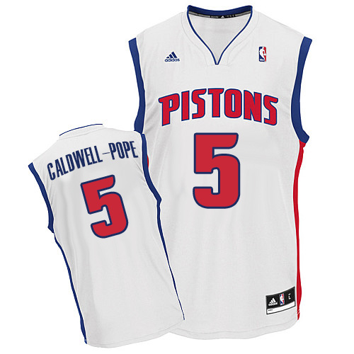 Kentavious Caldwell-Pope Swingman In White Adidas NBA Detroit Pistons #5 Men's Home Jersey - Click Image to Close
