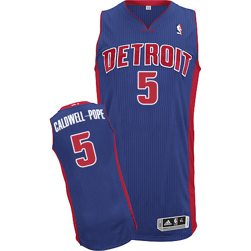 Kentavious Caldwell-Pope Authentic In Royal Blue Adidas NBA Detroit Pistons #5 Men's Road Jersey