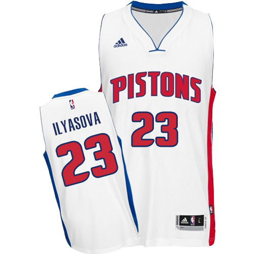 Ersan Ilyasova Swingman In White Adidas NBA Detroit Pistons #23 Men's Home Jersey - Click Image to Close