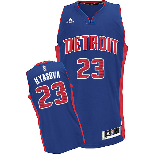 Ersan Ilyasova Swingman In Royal Blue Adidas NBA Detroit Pistons #23 Men's Road Jersey - Click Image to Close