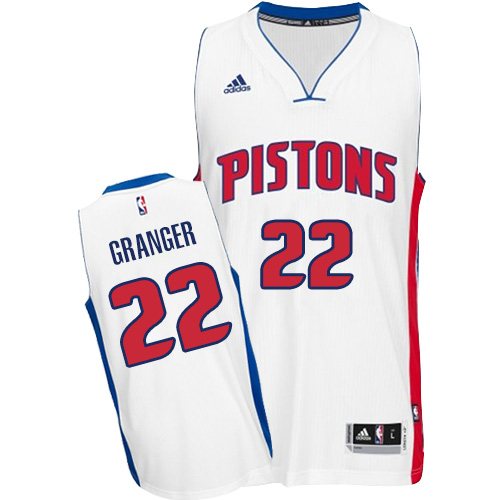Danny Granger Swingman In White Adidas NBA Detroit Pistons #22 Men's Home Jersey - Click Image to Close