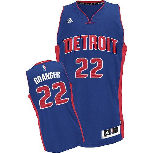 Danny Granger Swingman In Royal Blue Adidas NBA Detroit Pistons #22 Men's Road Jersey - Click Image to Close