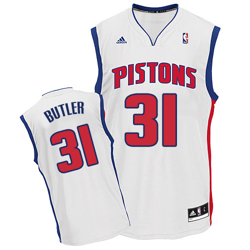 Caron Butler Swingman In White Adidas NBA Detroit Pistons #31 Men's Home Jersey - Click Image to Close