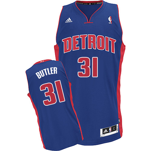 Caron Butler Swingman In Royal Blue Adidas NBA Detroit Pistons #31 Men's Road Jersey - Click Image to Close
